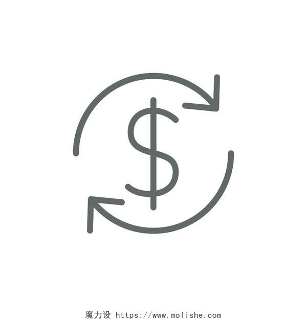 ui网页图标科技手绘钱币货币美元png循环的钱